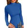 VICHYIE Body da donna a maniche lunghe, elegante colletto alto, stile basic aderente, ideale come canottiera