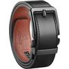 JUKMO Cintura a cricchetto in pelle da 38 mm, da uomo, in confezione regalo