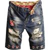 Tomwell Pantaloncini di Jeans da Uomo Pantaloni Corti Strappati con Buco Shorts Casual Estivo Ragazzo Pantaloncini in Denim Blu Spiaggia Bermuda Tasche Shorts