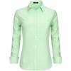 Stamain Camicia Donna Manica Lunga No Stiro Blusa Elegante Regular Fit Camicetta Classica per Ufficio Lavoro Cerimonia vestibilità Comoda Verde Chiaro 2XL