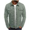 seiveini Giacca di Jeans Uomo Giubbotto in Denim con Bottone e Tasca Autunno Invernale Cappotto Trucker Jacket Vintage A Army Green M