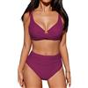 CUPSHE Bikini da donna, effetto avvolgente, con ferretto push up, mutande a vita alta, costume da bagno a 2 pezzi, moda mare