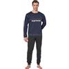 Sergio Tacchini Pigiama da Uomo in Cotone Interlock Art. 30B24 Blu Marittimo M