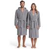 BOSKIMO Accappatoio Uomo Spugna con Cappuccio 100% Cotone 420 gr/mq OEKO-TEX - Accappatoio Donna Spugna Unisex con 2 Tasche e Cintura, Morbido e Assorbente, Taglie S-XXL