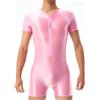 Ausing Tuta aderente da uomo, body sportivo, maglia del corpo, shapewear da uomo, body tuta da uomo, tuta lucida da uomo, body da danza da uomo, aderente a maniche corte