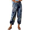 ABYOVRT Pantaloni Casual Donna A Vita Alta Estate Baggy 7/8 Pantaloni di Cotone di Lino Leggeri Comodi Pantaloni Casual con Tasche,Bianco,