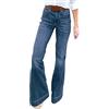 Generic Jeans da donna svasati in denim pantaloni a gamba larga 18 alti da donna, Blu scuro, XL