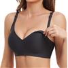 Vinfact Reggiseno Liscio per Allattamento, Senza Cuciture, per Gravidanza, Senza Ferretto, con prolunga Extra per Reggiseno, Nero, S
