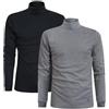 Sergio Tacchini Maglia da Uomo Dolcevita Caldo Cotone, 2pz Ass (Grigio, Nero) L