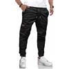 LIUPMWE Pantaloni da Lavoro Uomo Pantalone Cotone Casual Sportivi Pantaloni Slim Fit Jogging Uomo con Coulisse Elastico in Vita con Tasche S-XXL,Nero-05,M