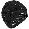 VGOL Cappello A Cuffia Fatto A Mano Da Donna In Maglia Di Cotone Con Ritaglio Floreale Vintage all'uncinetto Con Teschio Slouchy Per Circonferenza Della Testa Di 52-58 Cm Primavera Estate Autunno