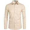 PARKLEES Camicia da uomo a maniche lunghe tinta unita slim fit casual business formale abbottonatura camicie con tasca