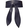 FEOYA Maeau Cintura Larga in Pelle da Donna Blu Navy Cintura Obi per Vestito Cinturoni Ecopelle Similpelle Ampia Morbida Cinturono Fusciacca Fascia con Fiocco a Vita Alta Annodata Nodo S M
