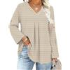 IECCP Camicetta da donna Plus Size 3/4 Lunga Scollo a V Top Locker Tunica Grandi Taglie Camicia Elegante Casual Top 2025, 5XL