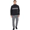 Viterbo Biancheria Pigiama Uomo Invernale in Morbido Micro Pile LMW00096 (Grigio Melmedio/Nero, XXL)