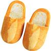 LinRim Pantofoline con Anti-Slancio per Uomini, Donne e Bambini Idea Regalo Unica Pantofole da Donna Simulazione di Pane Scarpe alla Moda per Feste Familiari Indoor Scarpe Calde per l'Inverno, giallo