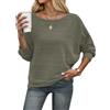 WNEEDU Maglione Donna Invernale Pullover Autunno Maglia Leggera Elegante | Scollo a barchetta, spalle scoperte, maniche a pipistrello, per leggings