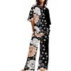 Uwdiohq Abiti Estivi per Donna 2 Set di Lino in Cotone T-Shirt Oversize Pantaloni A Gamba Dritta Tuta Taglie Forti Gonne Invernali (Orange, XXXL) Pigiama Aperto Davanti Curvy Ospedale Pigiami da
