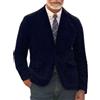 Generic Giacca da uomo vintage in velluto a coste con risvolto, blazer invernale elegante in tinta unita con risvolto in cord, giacca con tasca, giacche softshell con tasca sul petto, giacche casual semplici