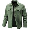 YOSUWOAI - Camicia da uomo per esterni, stile caccia, con bottoni, per attività all'aperto come escursionismo, pesca, trekking, safari, comoda, traspirante, a manica lunga, tinta unita, camicia da