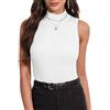 Irevial Canotta Donna Canottiera Donna Estiva Intimo Collo Alto Top Maglia Senza Maniche Elegante Maglietta Elasticizzato Gilet Comoda Lupetto vestibilità Aderente con Canotte da Traspirante