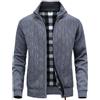 MeiLayM Uomo Autunno Inverno Cardigan Casual Maglione Lavorato a Maglia Cerniera Intera Giacca con Collo Alto e Cardigan in Pile Caldo Stand Collare Felpa Manica Lunga Grigio,M
