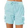ORANDESIGNE Pantaloncini Cargo da Donna Shorts Estivi Pantaloni Corti Sportivo Leggero Lavoro Bermuda da Escursionismo a Vita Alta con Tasche Multiple A Azzurro S