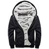 LBL Leading the Better Life LBL - Pullover invernale da uomo, in pile, con cappuccio e zip, in lana calda e spessa 11 nero XL