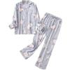 Uwdiohq Da Donna in Flanella, Set di Pantaloni Cotone Spazzolato con Bottoni, Taglia S XL, Abbigliamento Notte, Caldo E Accogliente, Invernale Pigiamini Bambine (Blue, XL) Pigiama Pigiami Lunghi