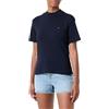 Tommy Hilfiger Donna T-Shirt Maniche Corte Slim Cody Crop Collo a Lupetto