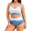 Tuopuda Costume Donna Due Pezzi Taglie Forti Push Up Imbottito Reggiseno Costumi da Bagno Bikini Mare a Spiaggia Piscina Curvy Swimwear Regolabile M-4XL