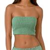creazioni unique Top Donna Elegante Senza Spalline - Top a Fascia Corto Estivo Elasticizzato 100% Rayon (Verde)