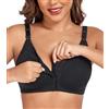 DotVol Reggiseno Quotidiano Senza Fili in Cotone con Chiusura Frontale delle Donne(Nero, 2E)