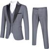 YOUTHUP Abito da Uomo Slim Fit a 3 Pezzi con Risvolto a Scialle Elegante Giacca da Smoking da Sposa con Gilet, Grigio Chiaro, XL
