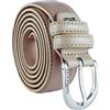 Laura Biagiotti Biagiotti Cintura Donna Sottile in Vera Pelle, Accorciabile con Scatola (Light Taupe 3 cm, L (115 cm))