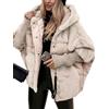 nicticsi Giubbotto Corta da Donna Invernale Caldo Cerniera Cappotto Patchwork di Peluche Casuale Vintage Outerwear con Tasca Tinta Unita Giacche Polsini a Maglia