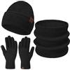 Bequemer Laden Donna Uomo Invernale Termici Cappello Sciarpa Touch Screen Guanti Set con Fodera in Pile, Invernali Berretto in Maglia Scaldacollo Regalo