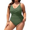 Vijamiy Costume Intero Donna Taglie Forti Sexy Scollo a V Push Up Costumi da Bagno Imbottito Reggiseno Curvy Swimwear Piscina Moda a Blocchi di Colore L-4X