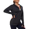 AMZSPORT Donna Felpa Sportiva Giacca da Running a Manica Lunga con Cappuccio con Tasche