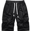 MakingDa Nero Cotone Pantaloni Cargo Uomo Estivi Coulisse Vita Elasticizzata Tasca Utility Slim Fit Corsa Marcia Trekking Campeggio Bermuda Leggero Classico Sportivo Vacanza Spiaggia Short XXL