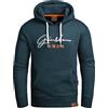 Grin&Bear Felpa con Cappuccio e Zip da Uomo GB703-Petrol-S