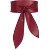 FEOYA Maeau Cintura Larga in Pelle da Donna Rosso Cintura Obi per Vestito Cinturoni Ecopelle Similpelle Ampia Morbida Cinturono Fusciacca Fascia con Fiocco a Vita Alta Annodata Nodo L
