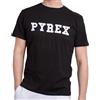PYREX ORIGINAL - T-Shirt da Uomo in Cotone, Girocollo, Manica Corta, Logo Frontale Grande - Art.45101 (Nero, S)