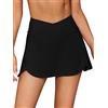 SHEKINI Elegante gonna bikini da donna, gonna corta integrata, casual, sportiva, da spiaggia, bikini, Nero , L