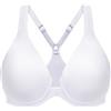 MELENECA Donna Schiena Incrociata Chiusura Anteriore Reggiseni Senza Fodera Copertura Totale Senza Cuciture Fermaglio Bianco 5C