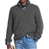 Juneyou Maglione da uomo in cashmere casual con cerniera, maglione da uomo con cerniera a 1/4 con collo a lupetto