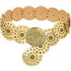LIMHOO Ampia cintura a disco per le donne in pelle scava fuori cintura rotonda Boho Western cintura in vita, A Oro Rame, M: 120cm/47.2in