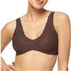 sloggi Donna Zero Feel Lace 2.0 Bralette, Ebony Brown, S