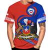 Generic Cile 3D Maglietta Uomo Tshirt Casual Magliette Basic Manica Corta Tee T-Shirt per Hip-Hop Sport Palestra S