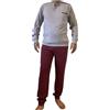 ARTIGIANI DEL PIGIAMA Pigiama Uomo Maschile Manica Pantalone Lungo 100% Cotone Doppia Maglia Modello Serafino Pigiama Mezzo Tempo 100% Made in Italy (IT, Testo, XL, Regular, Regular, Grigio bordò)